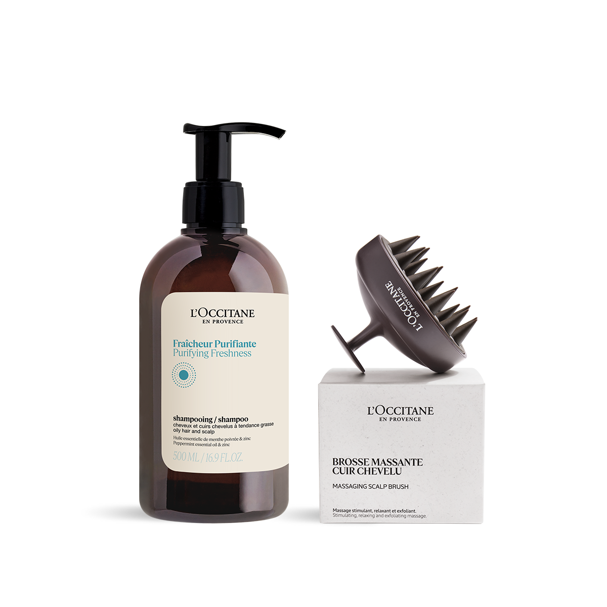 대표 이미지 1/1, 퓨리파잉 프레시니스 샴푸 500ml 세트 (+두피 브러쉬), , KR